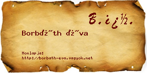 Borbáth Éva névjegykártya