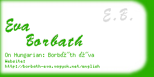 eva borbath business card